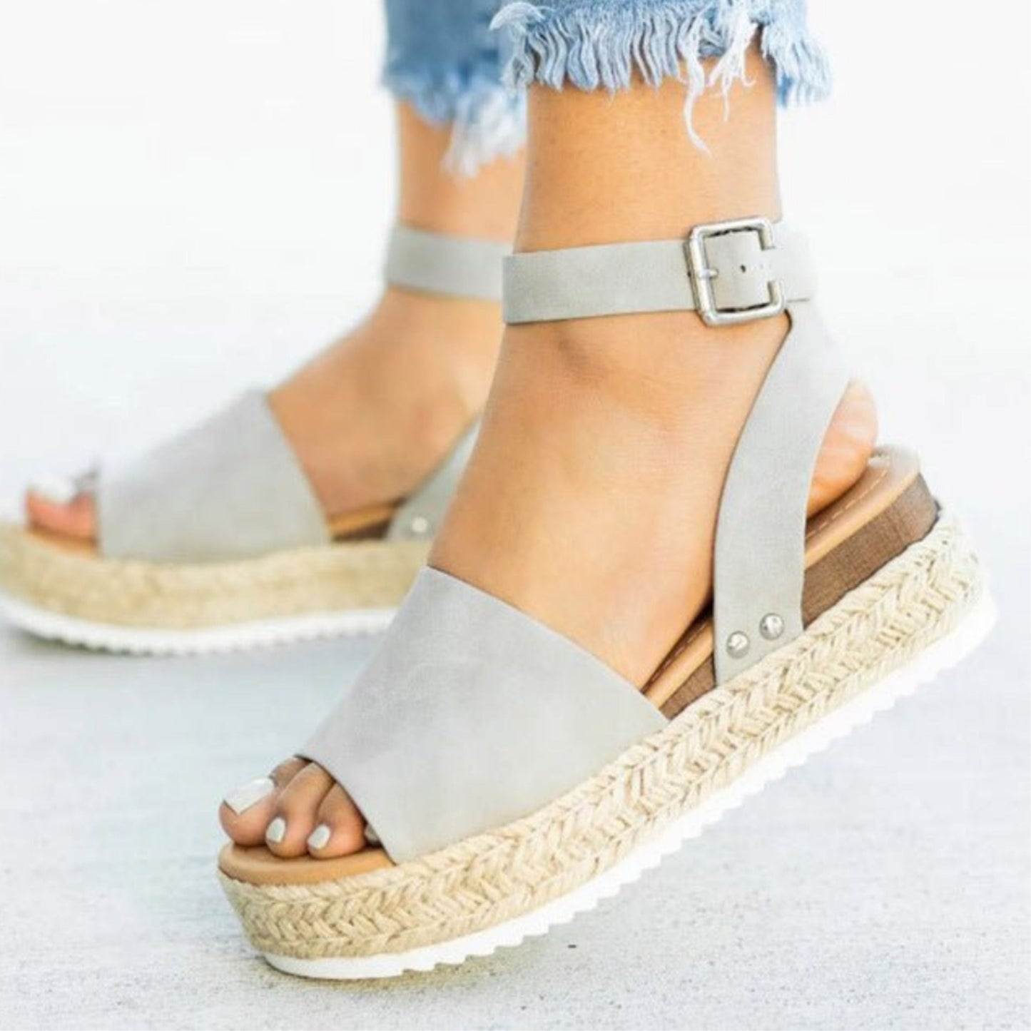 Jimena | Damskie sandały na platformie z regulowanym paskiem wokół kostki
