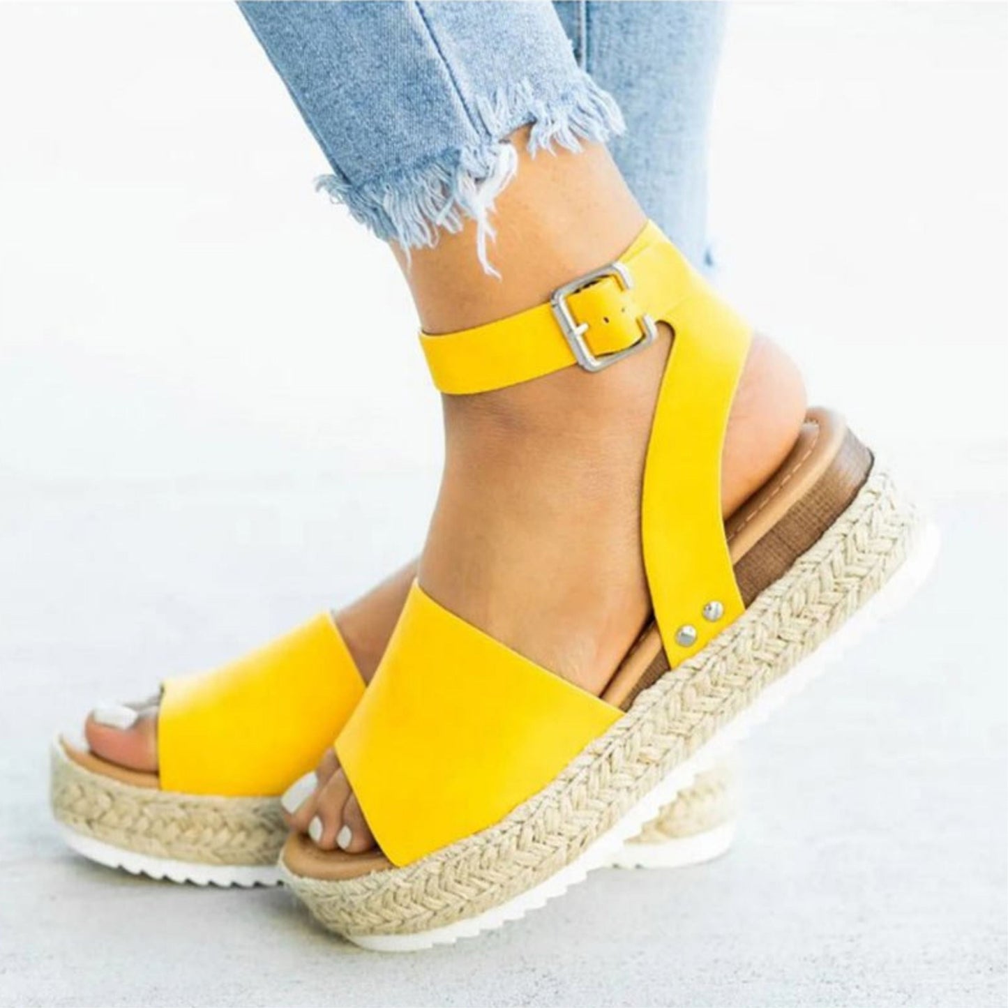 Jimena | Damskie sandały na platformie z regulowanym paskiem wokół kostki