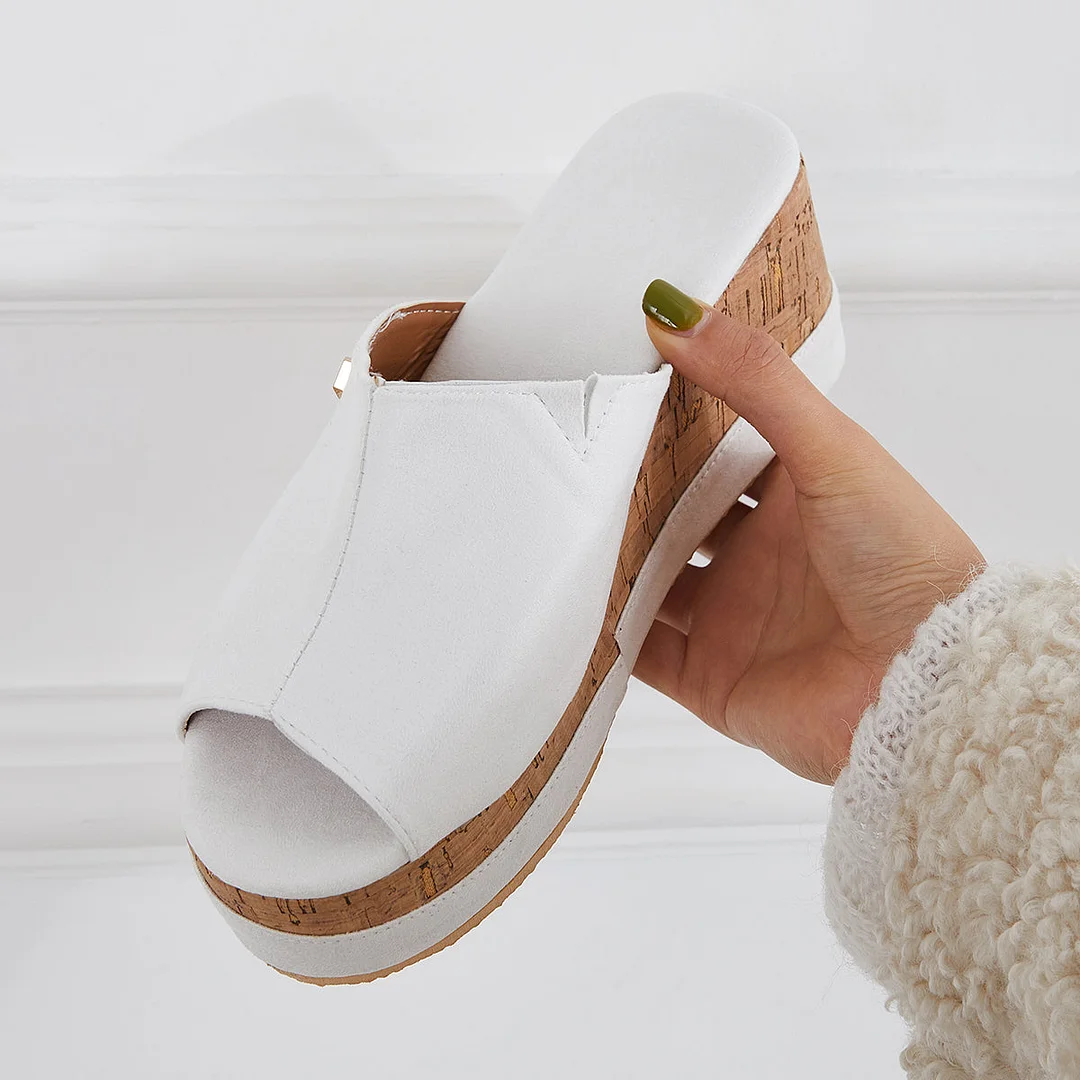 Shannon - Wygodne sandały bez sznurówek z wkładką z korka Sneakersy na platformie z podparciem