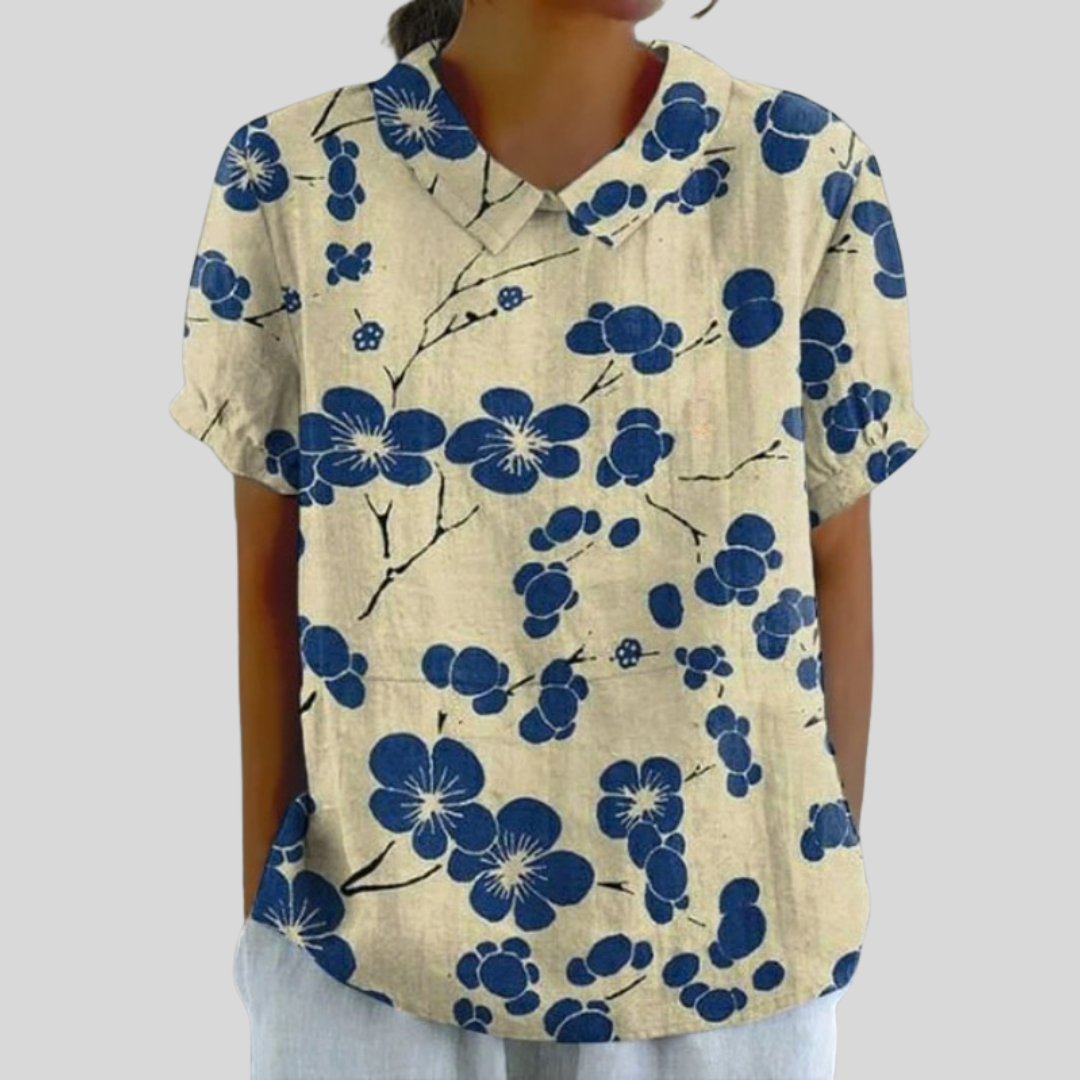 Delphine | Blusa Floral Contrastada
