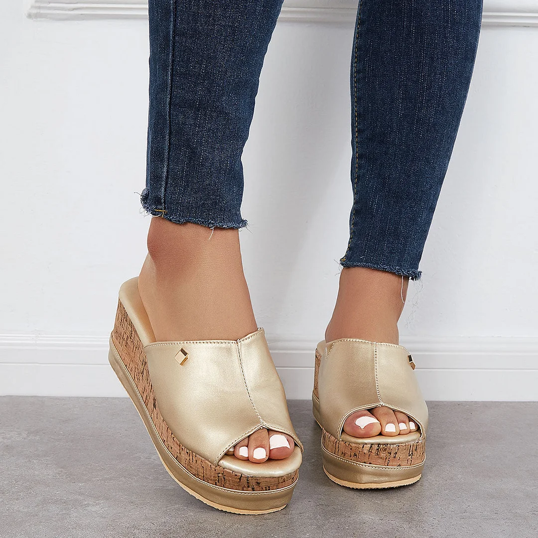 Shannon - Wygodne sandały bez sznurówek z wkładką z korka Sneakersy na platformie z podparciem