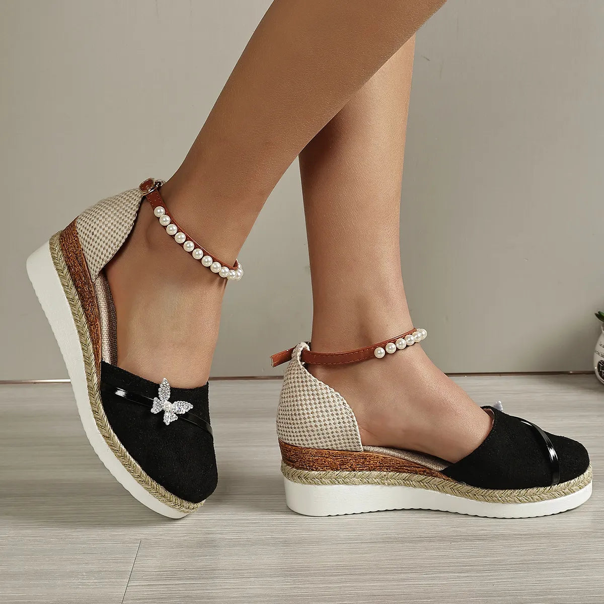 Brenda | Sandały na koturnie z kokardą dla kobiet