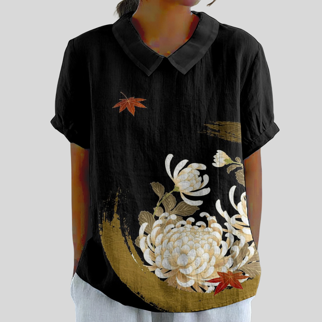 Madeleine | Blusa Elegancia Floral Negra