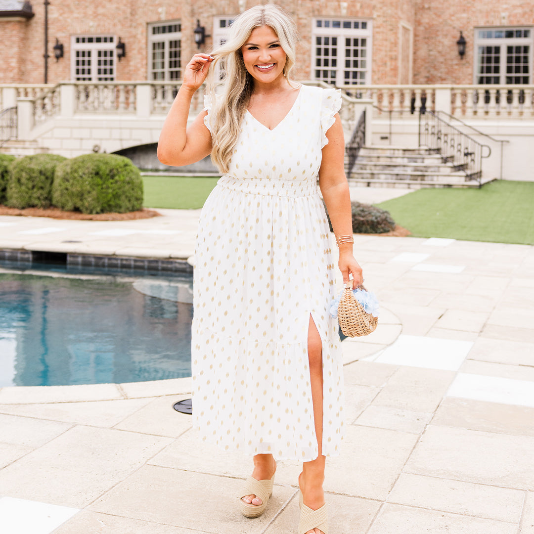 Vestido Maxi Brillante, Blanco