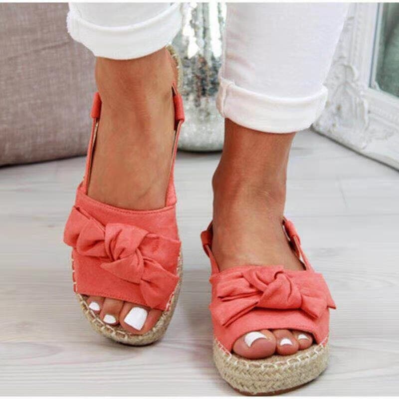 Irina - Damskie Klapki Albańskie Na Lato Casual w Węzeł Zawieszka Paski