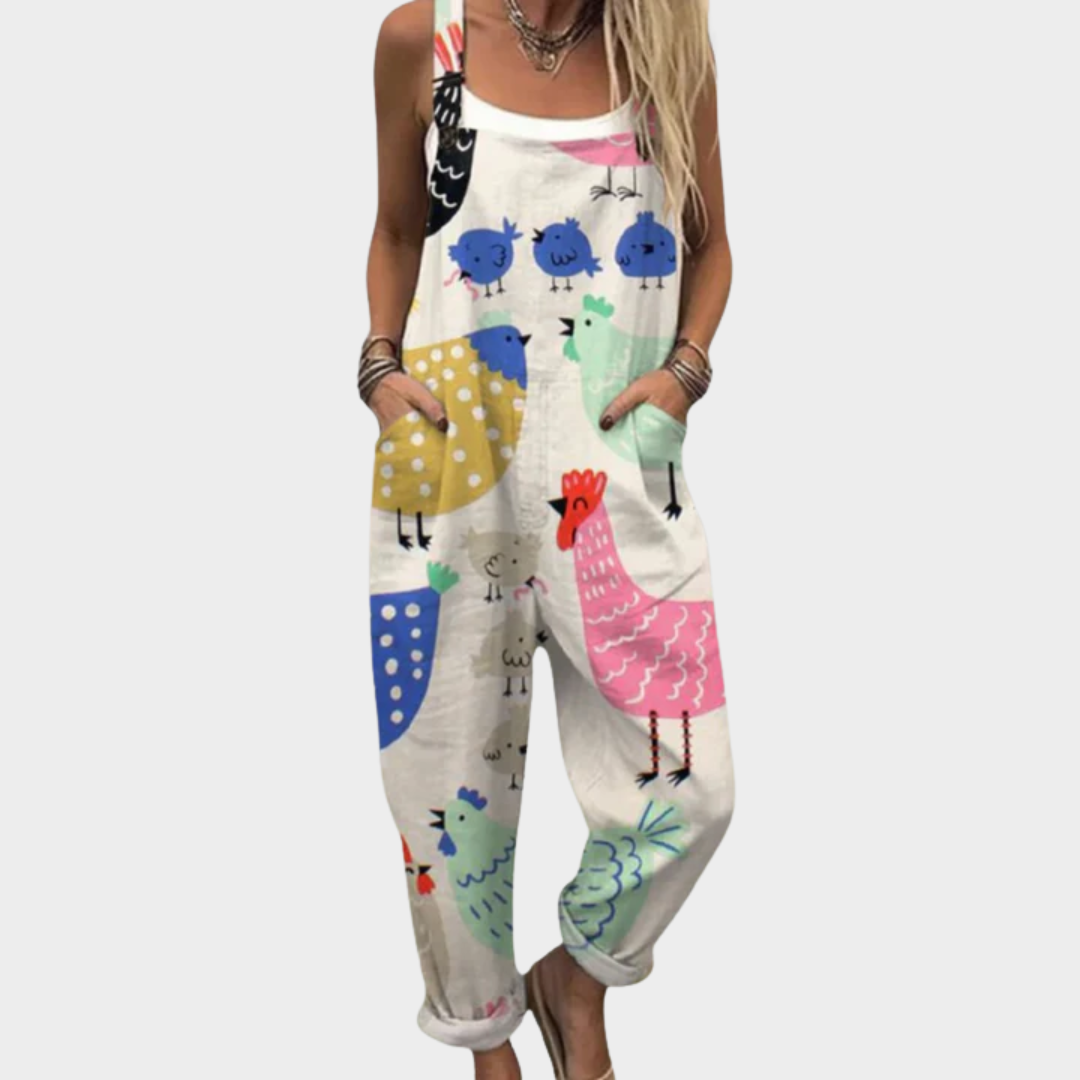 Pantalón de tirantes estampado cómodo