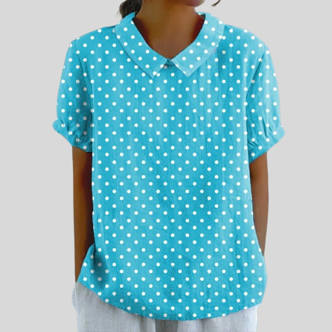 Lucette | Blusa Pois Turquesa