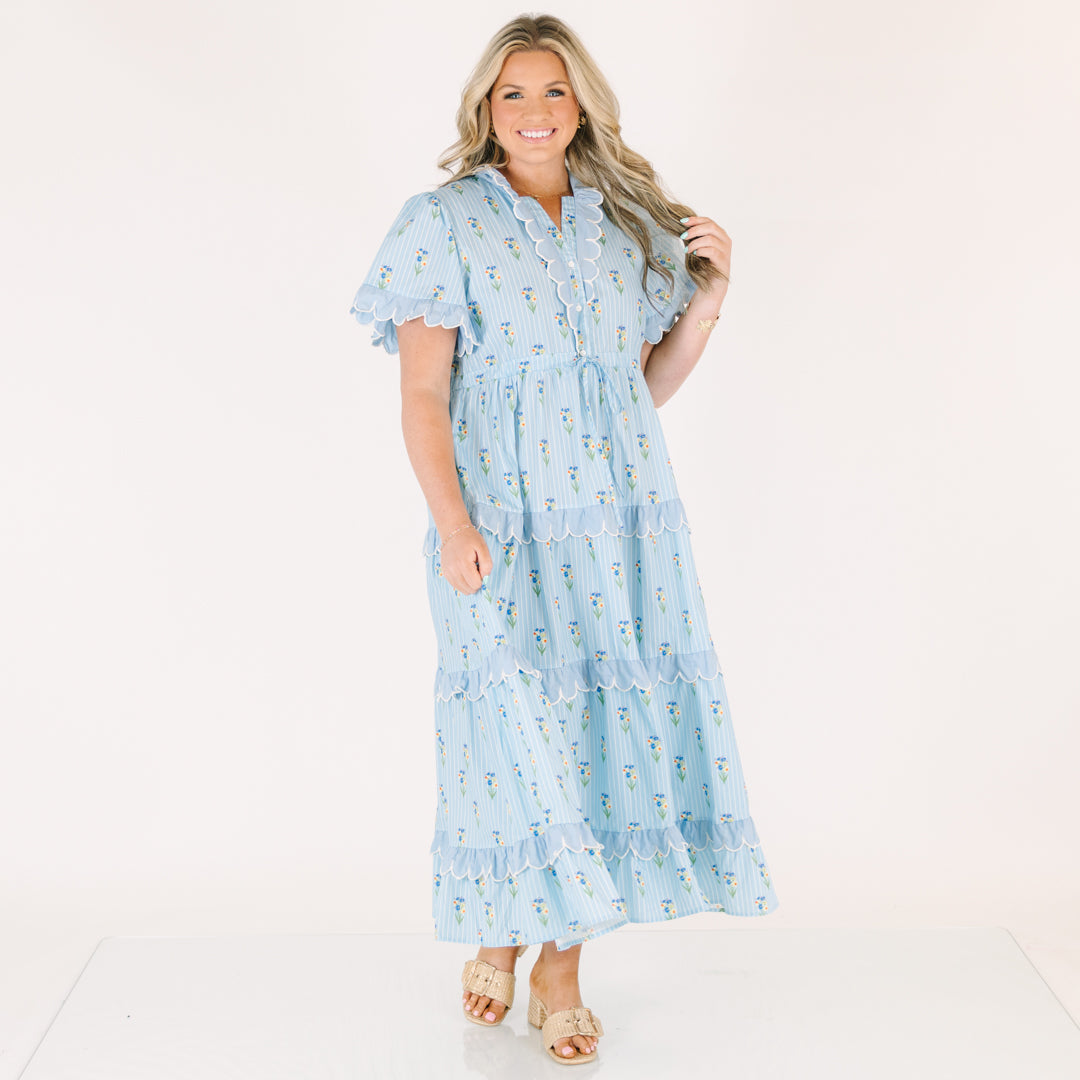 Vestido Caught You Smiling, Azul