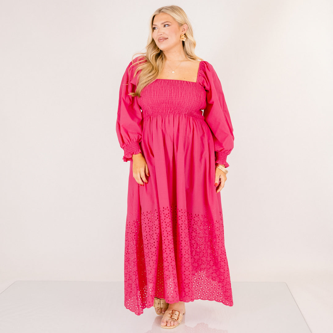 Vestido Midi Brisa Flotante, Rosa Fucsia