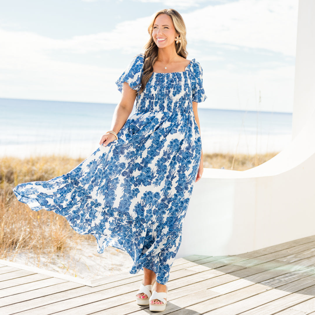 Vestido Maxi Heavy On My Heart, Azul