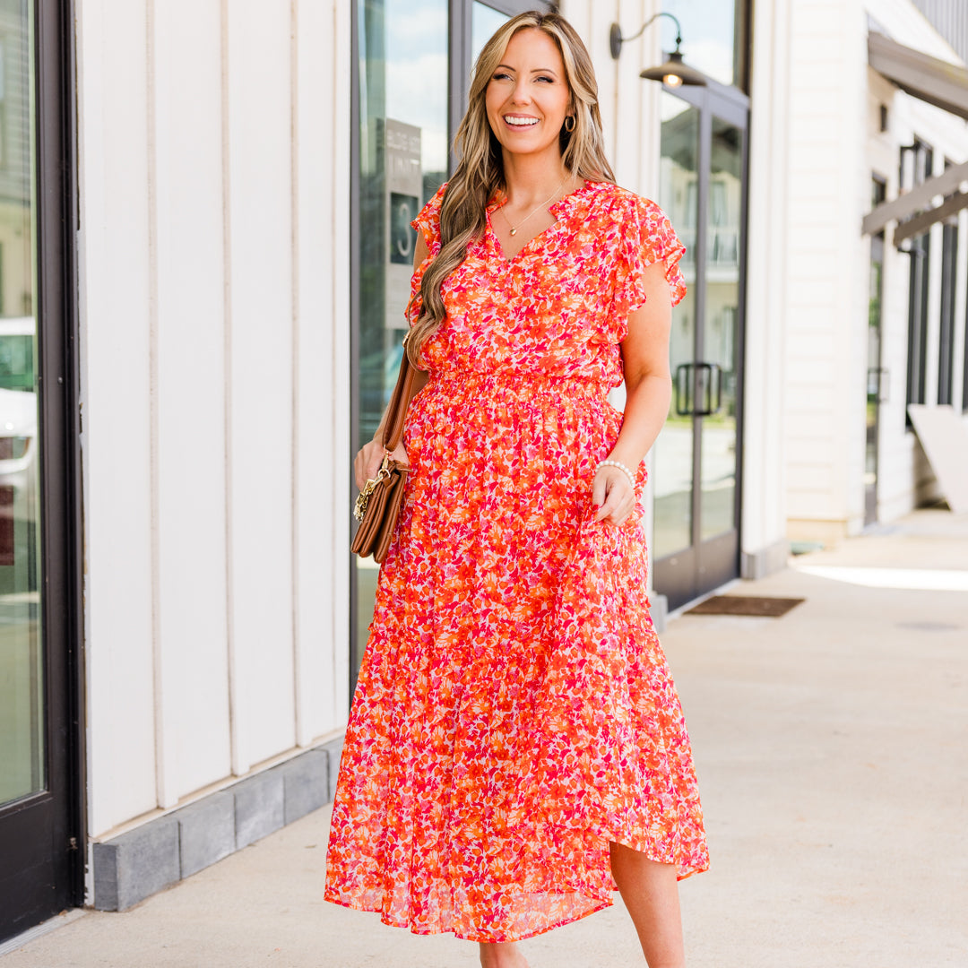 Vestido "Keep 'Em Guessing", Mandarina