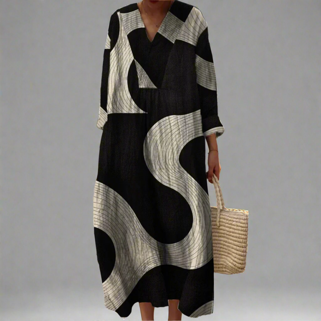 Isaline | Vestido Largo Gráfico
