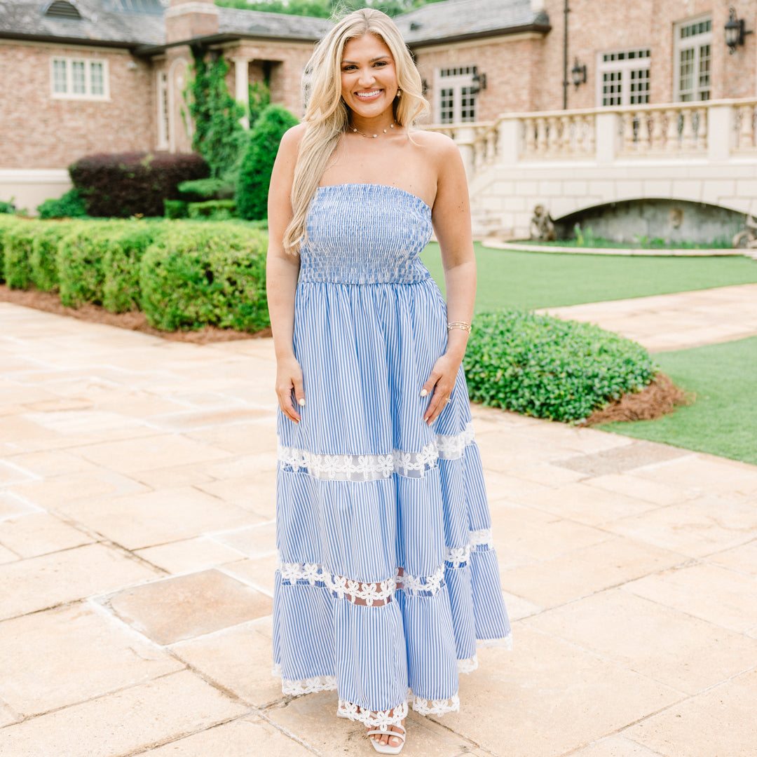 Vestido Perfecto, Rayas Azules