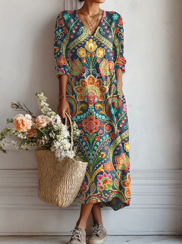 Isolde | Vestido Impreso Bohemio