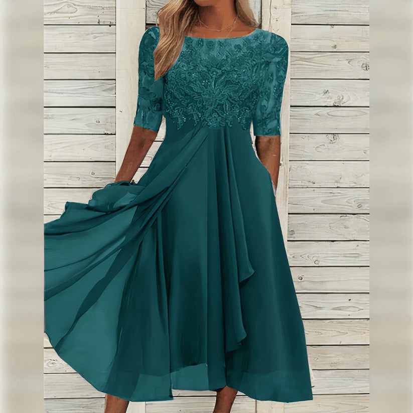 Puck™ - Elegante vestido midi de encaje