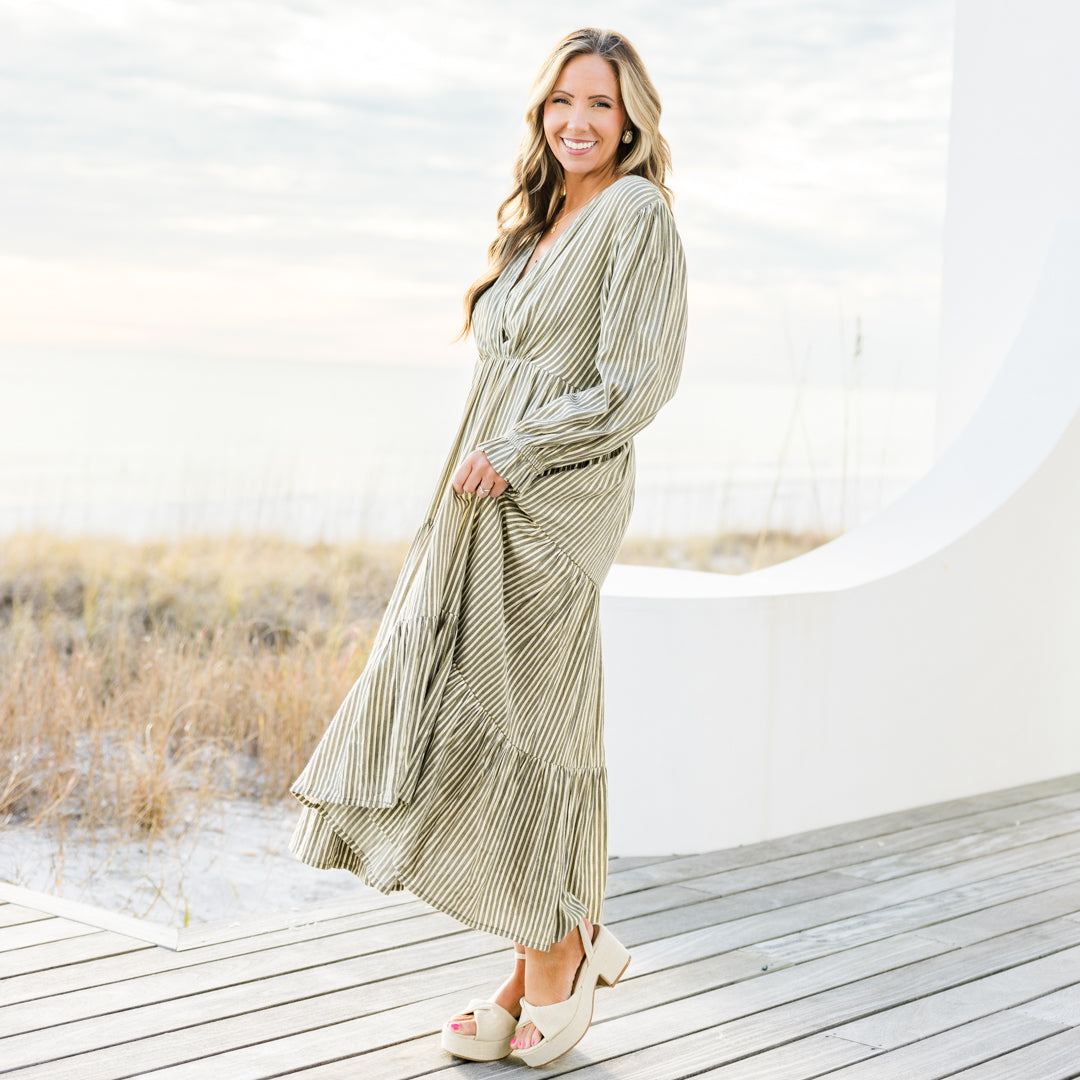 Vestido Midi Soñado de Fin de Semana, Gris