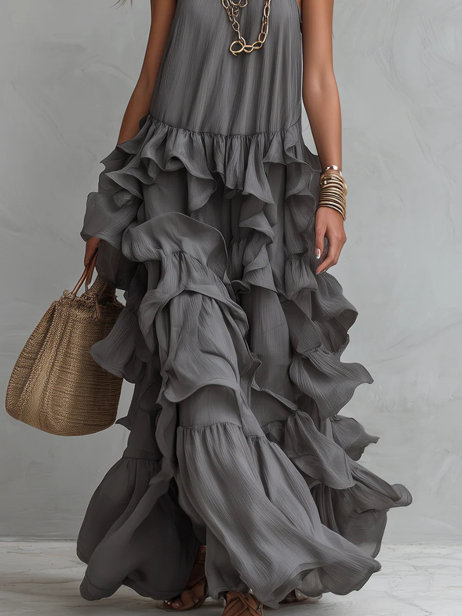 Selene | Maxi con Volantes en Capas