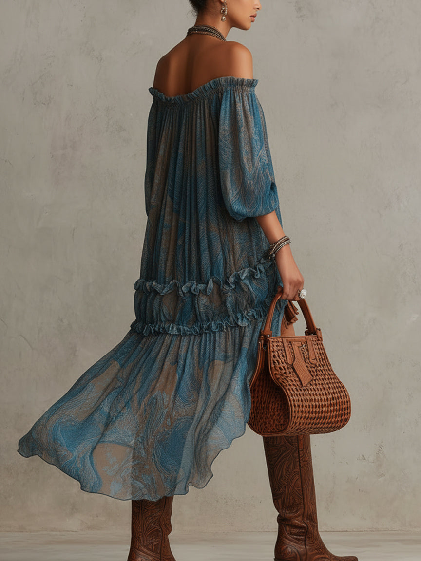 Indira | Vestido Mini Boho Off-Shoulder
