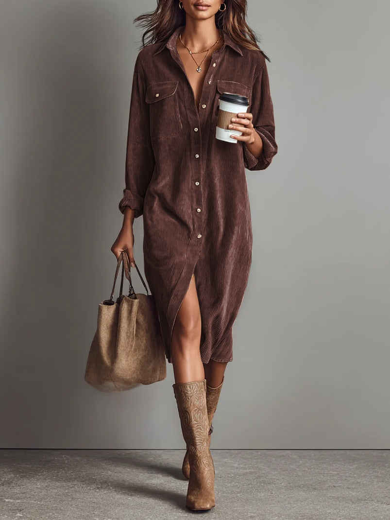 Sienna | Vestido Midi Relajado con Botones