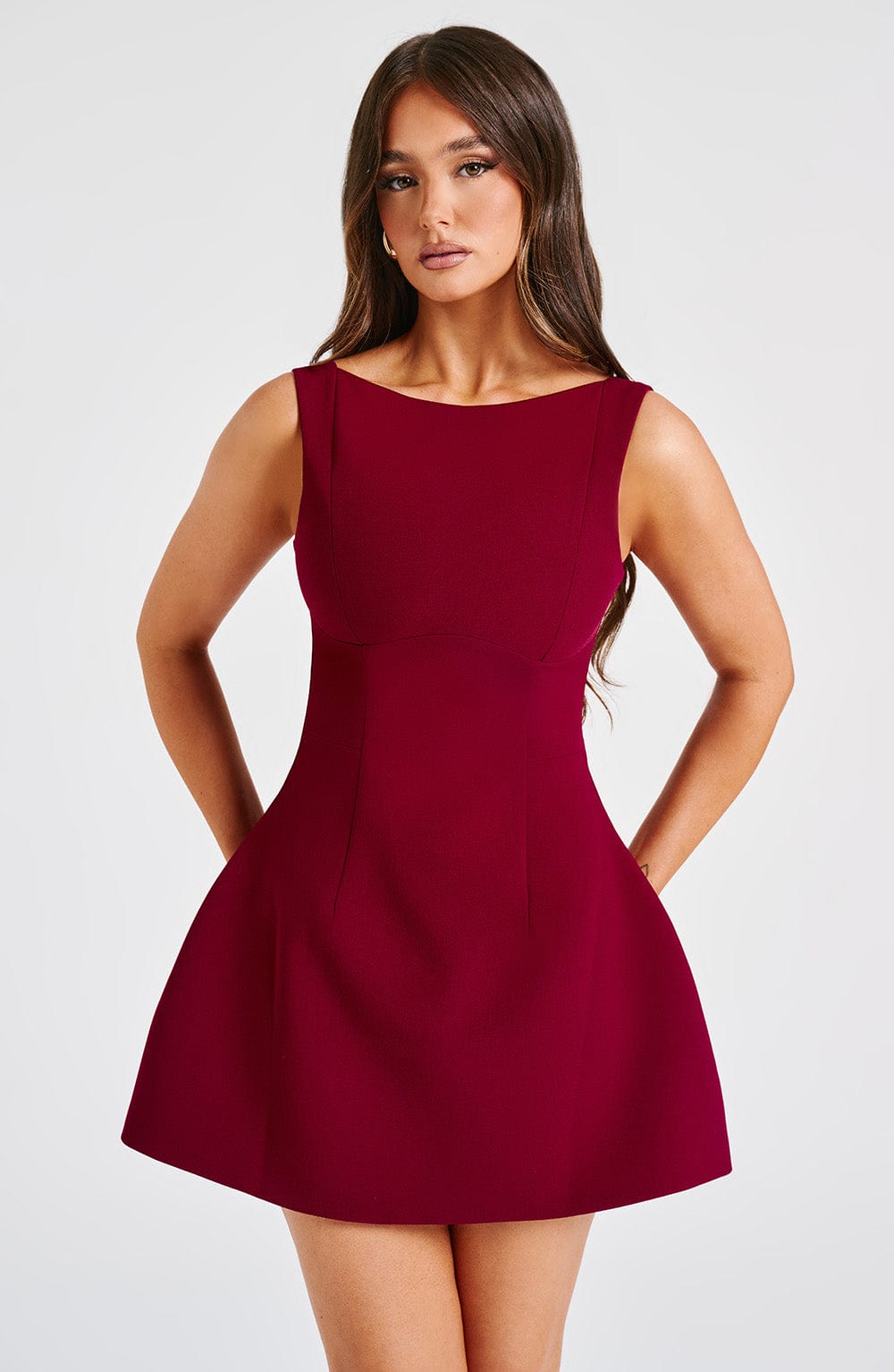 Sukienka Mini Alana - Bordowa