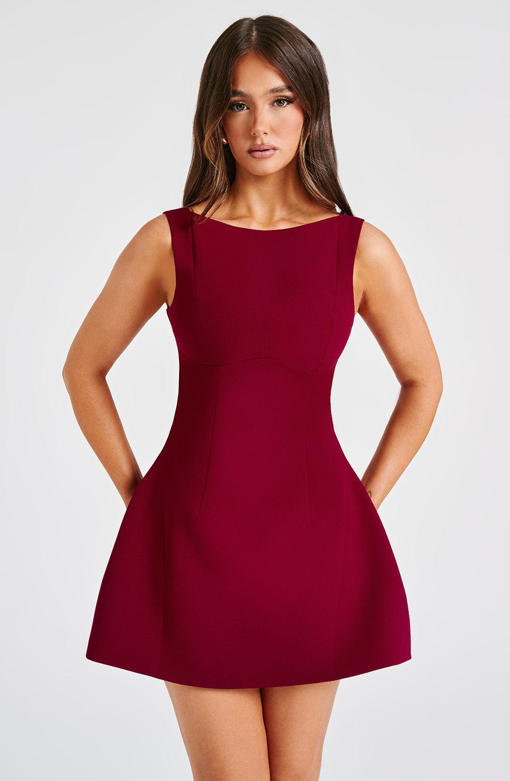 Sukienka Mini Alana - Bordowa