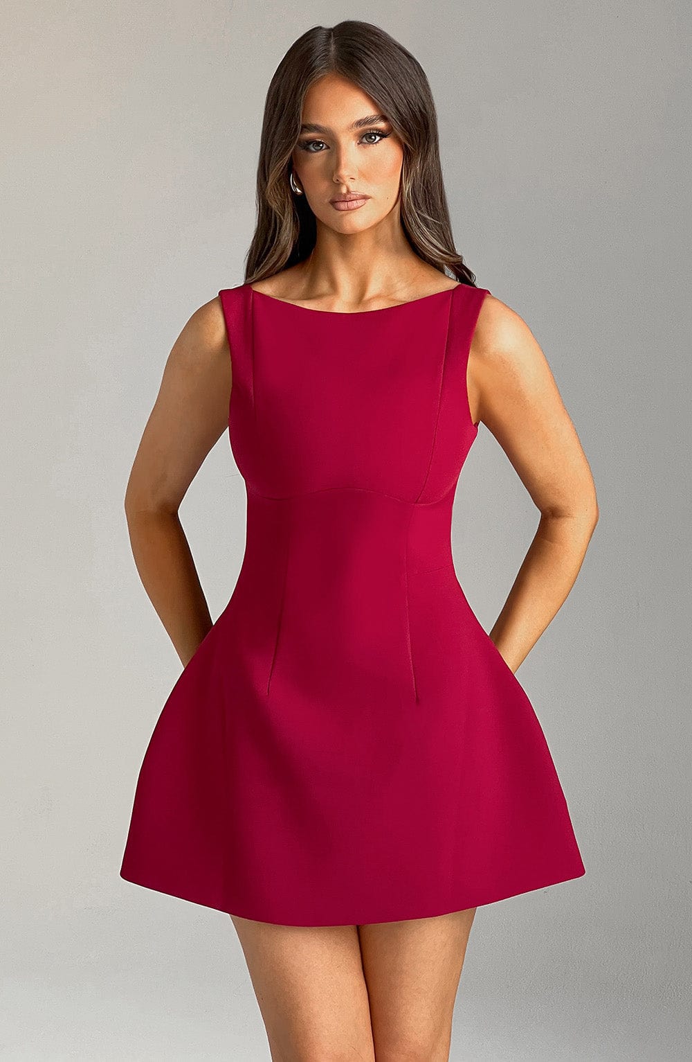 Sukienka Mini Alana - Bordowa