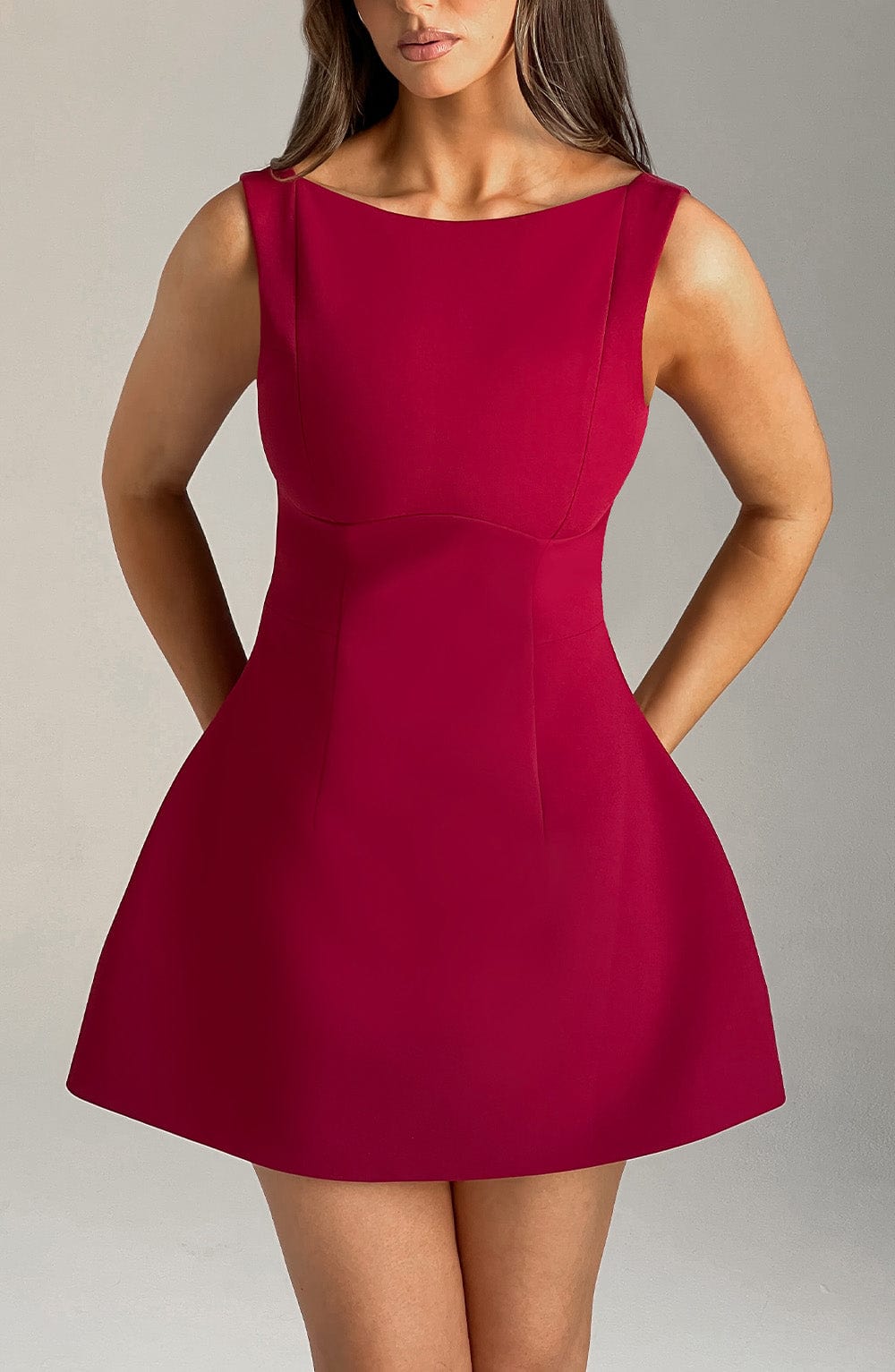 Sukienka Mini Alana - Bordowa