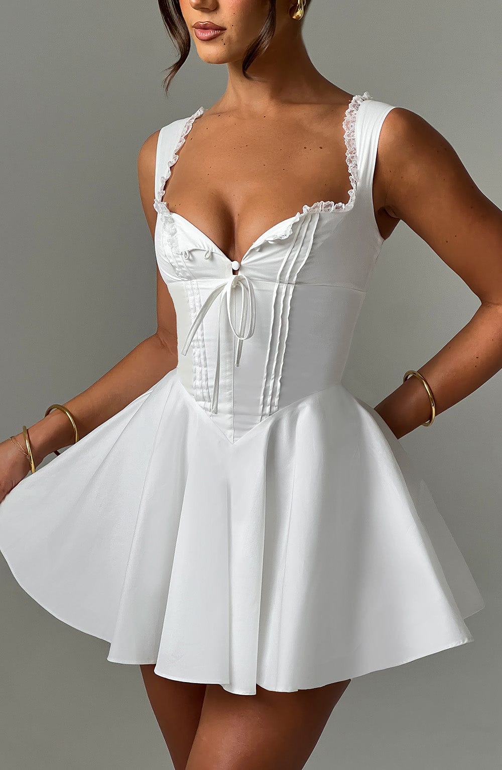 Minisiemienna sukienka Antonella - Kość słoniowa