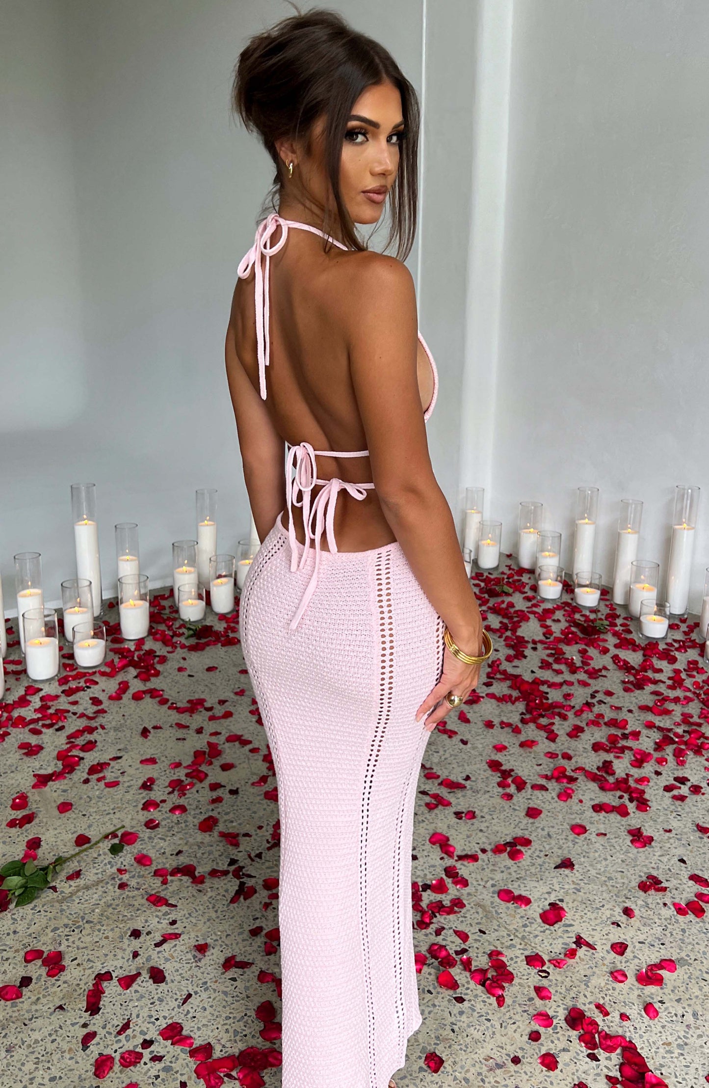 Długa Sukienka Arabella - Różowa