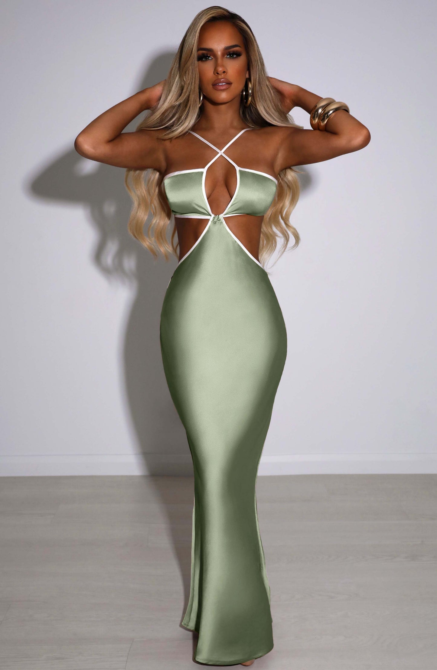 Rozkloszowana Sukienka Maxi Arlo - Szałwia