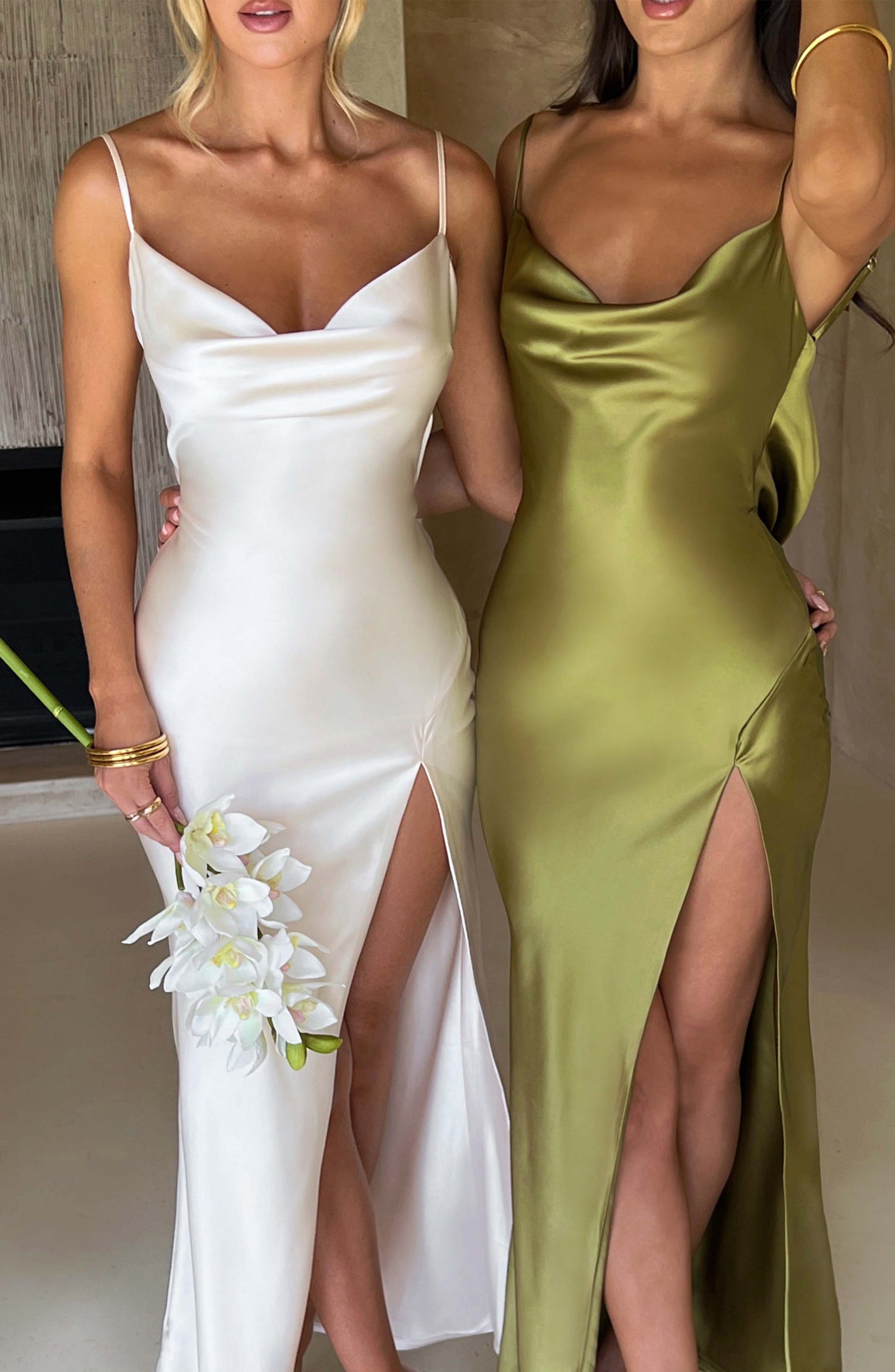 Długa sukienka Celestina - Kremowa