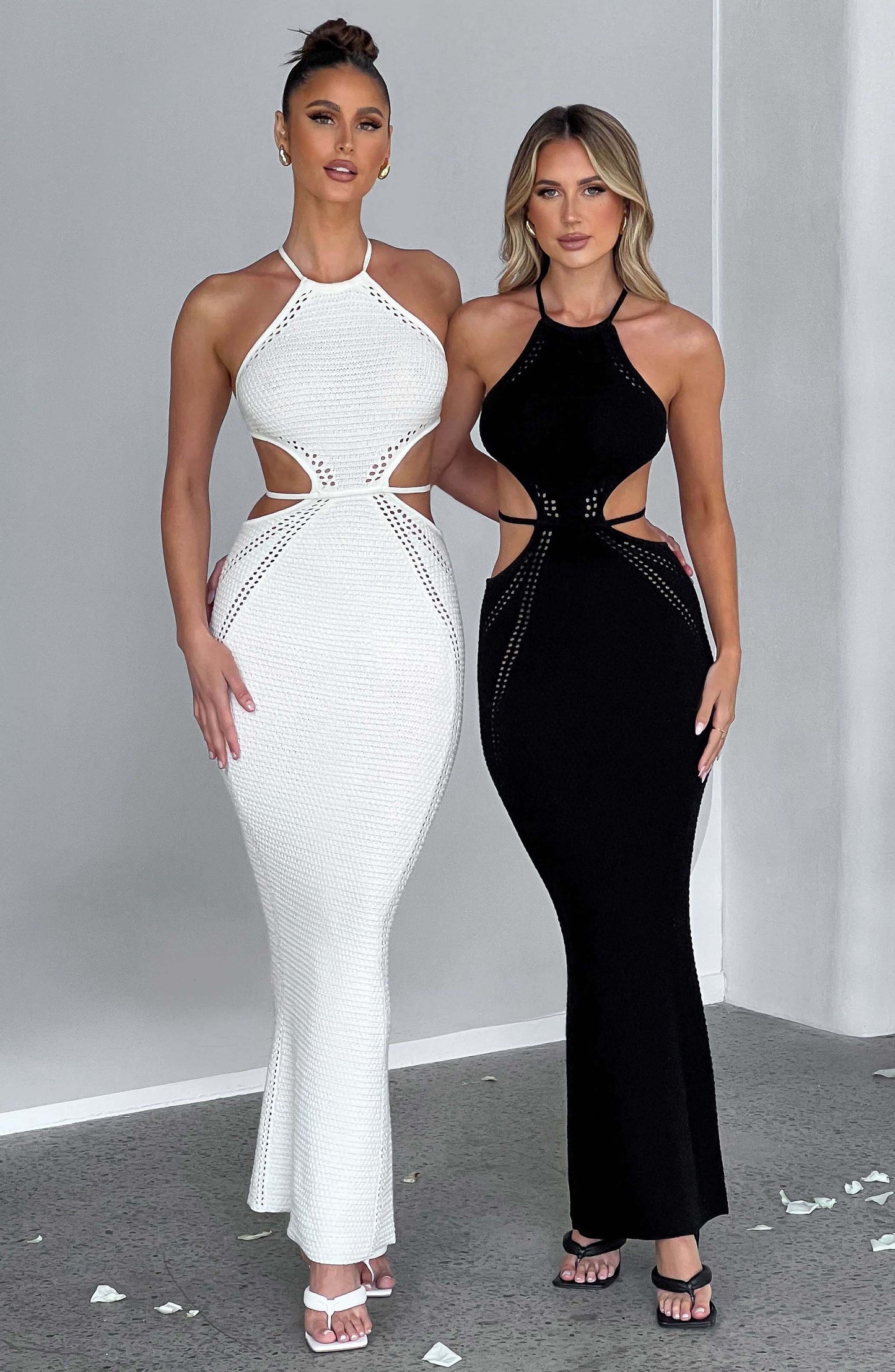 Długi Sukienka Maxi Delia - Czarna