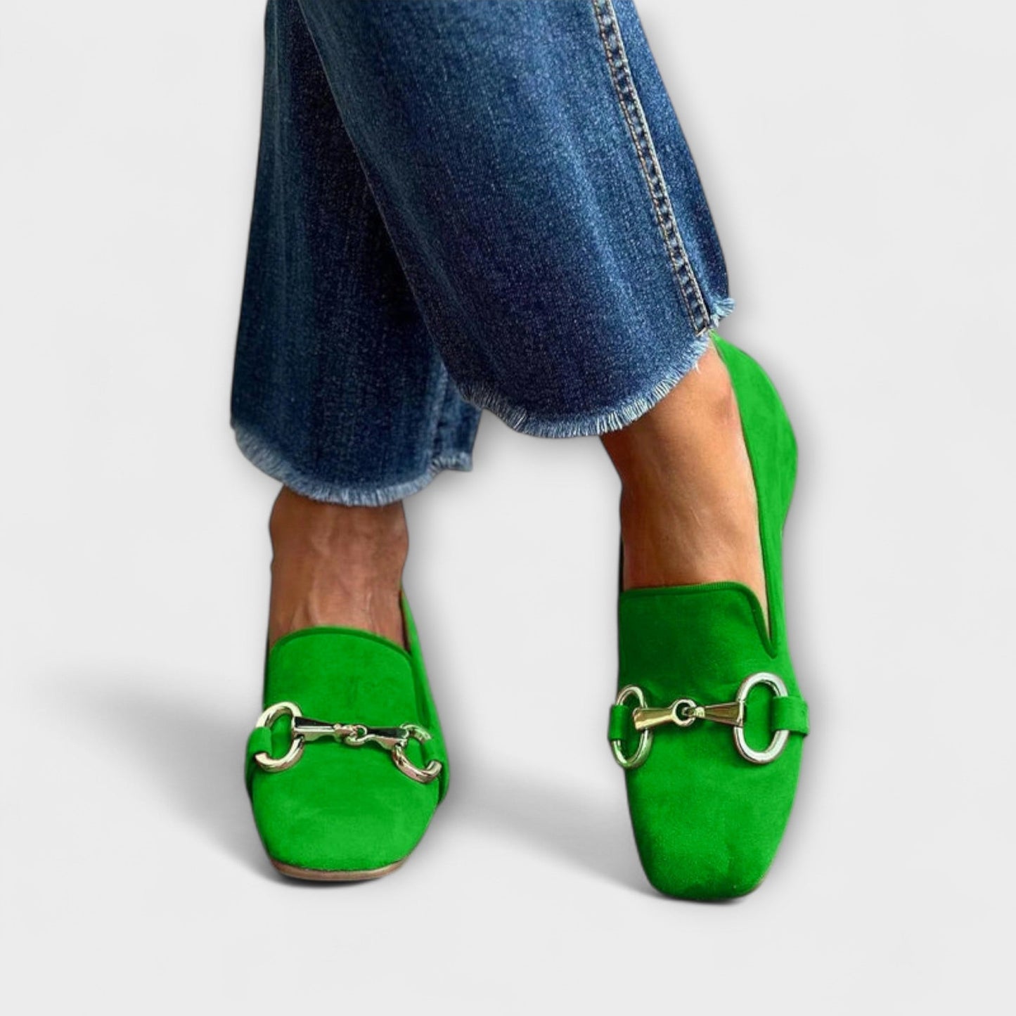 Verona | Mocasines de Ante Verde Brillante