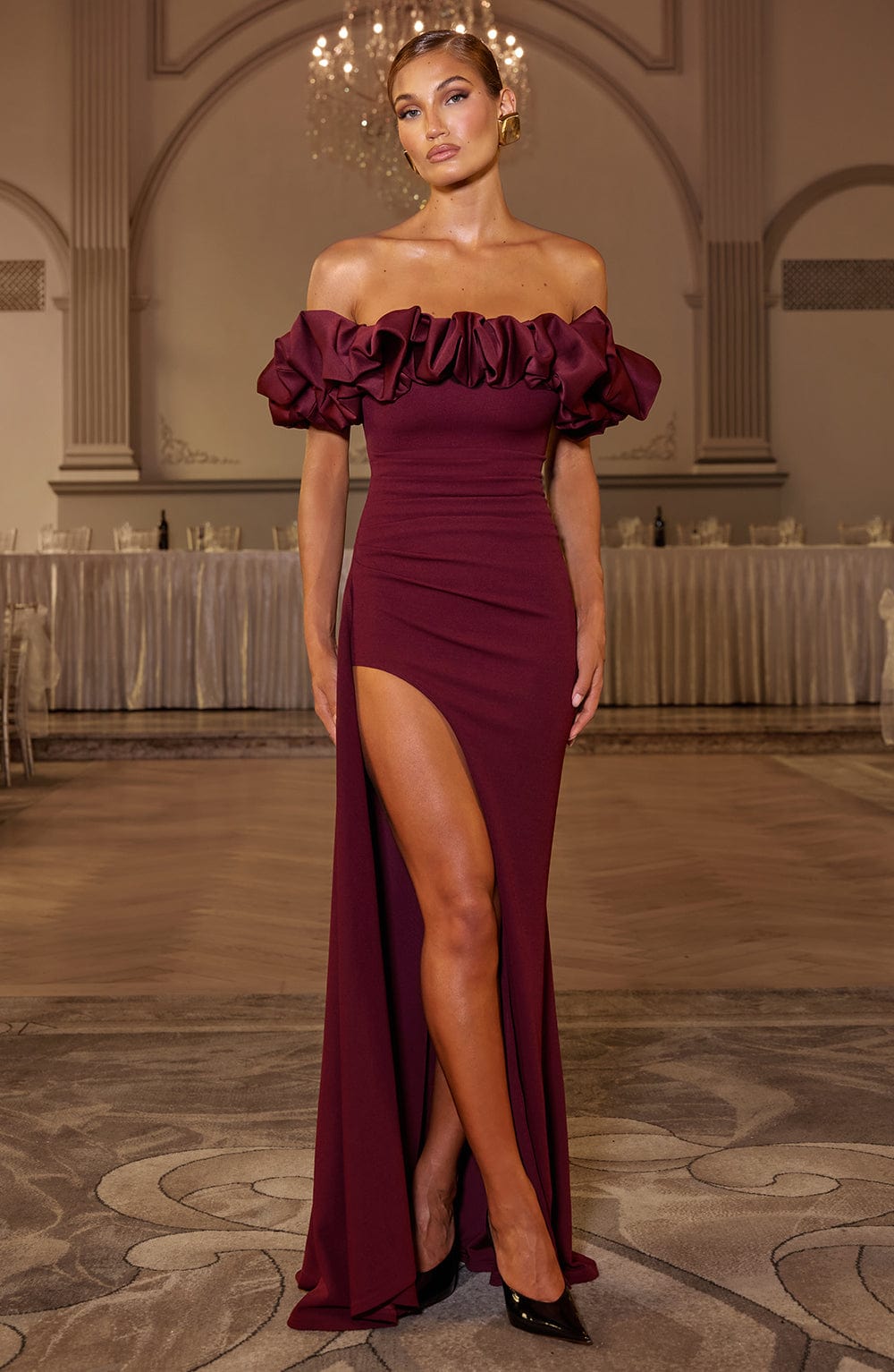 Maxi sukienka Elsie - Laca Cherry