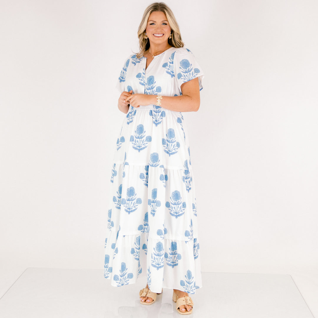 Vestido Maxi Momentos Encantadores, Azul