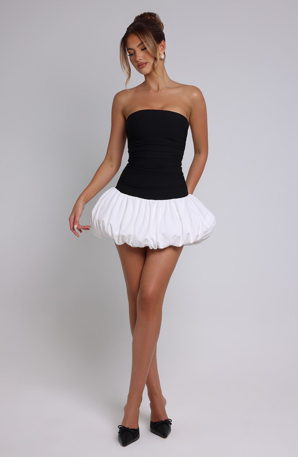 Sukienka Mini Gemma - Czarna/Biała