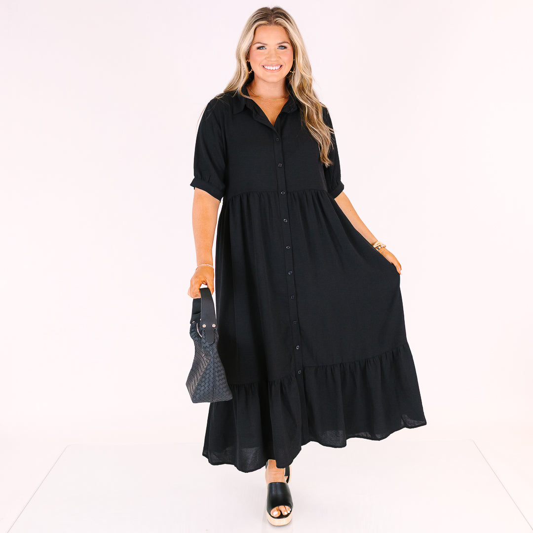 En Tu Lugar Feliz Vestido, Negro