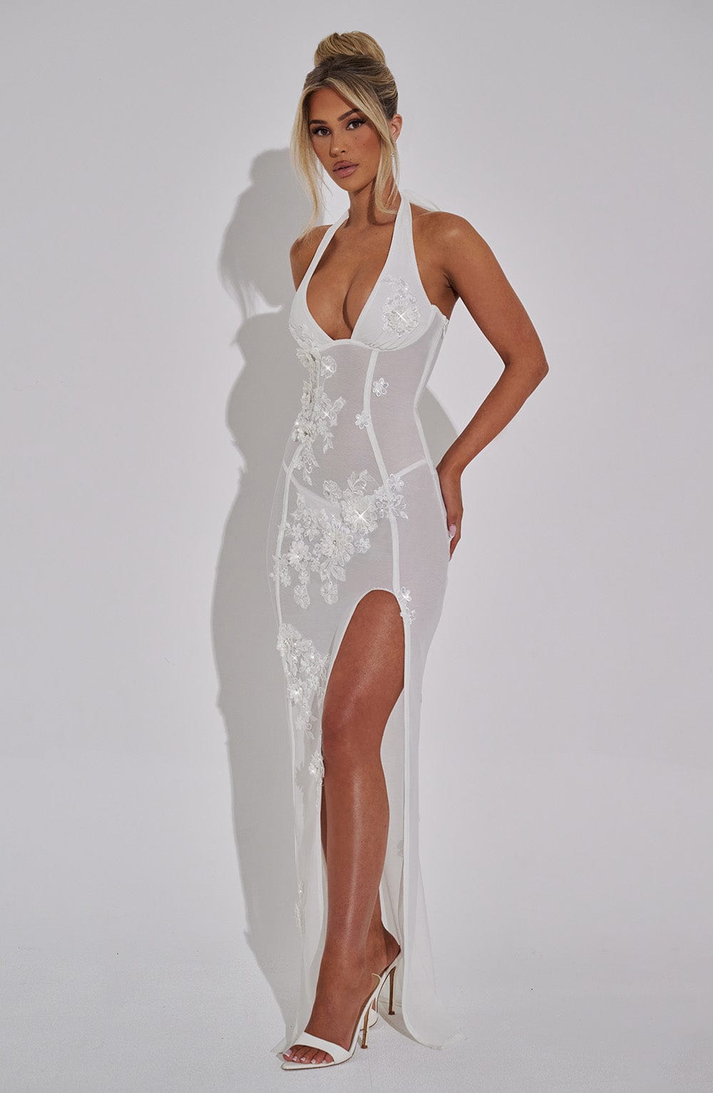 Długa Sukienka Jacqueline - Kremowa