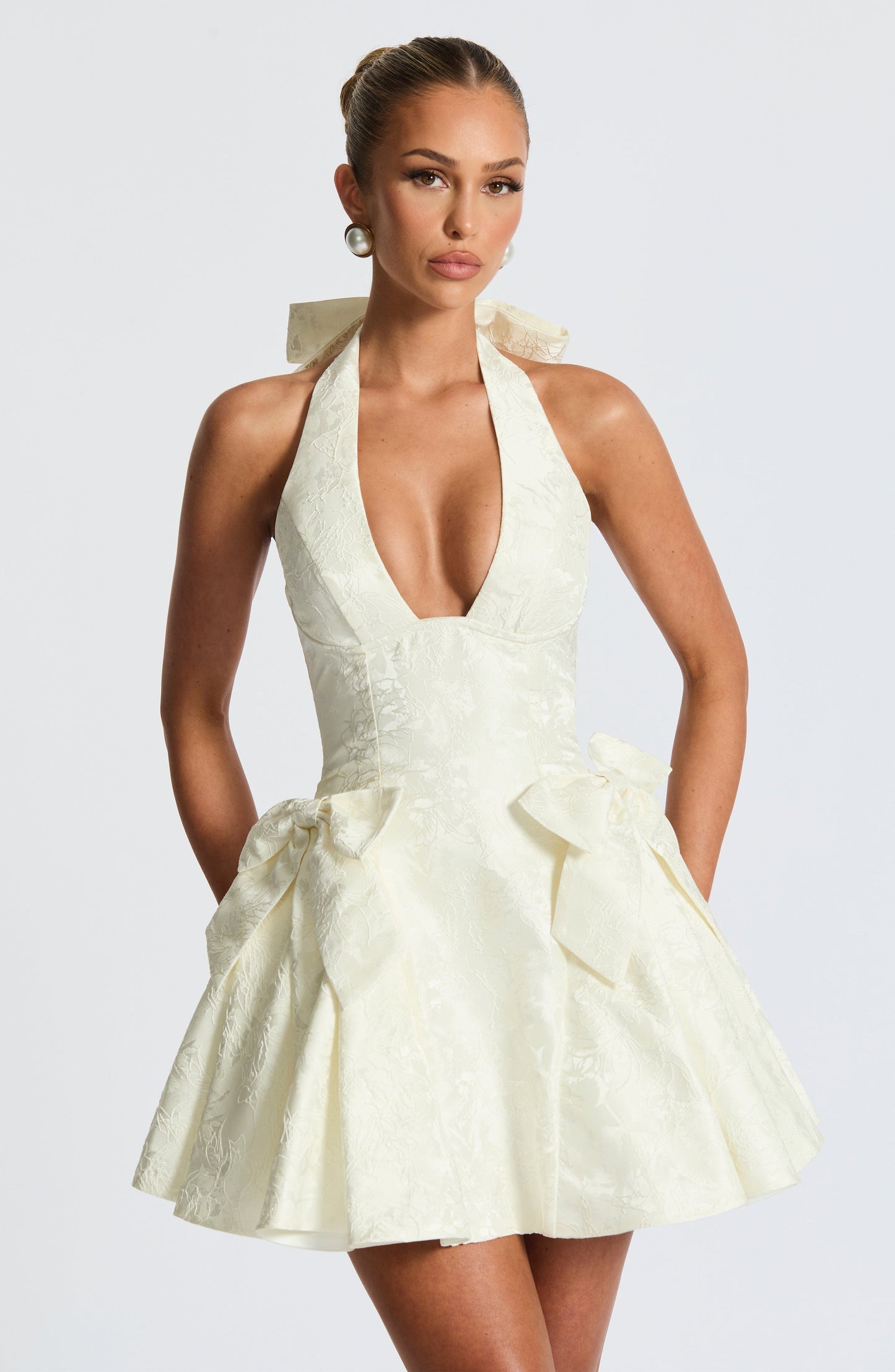 Mini sukienka Jocelyn - Kremowa