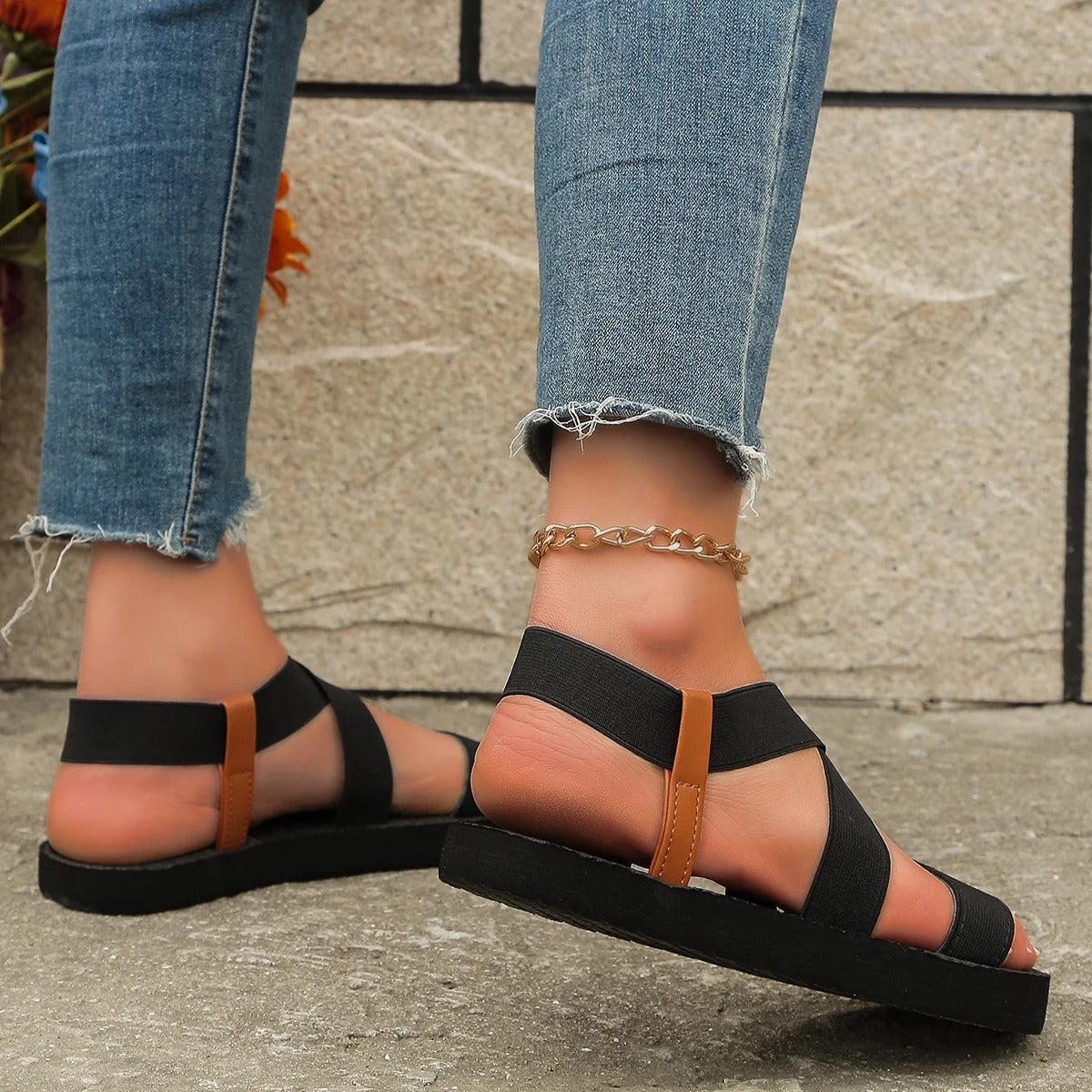 Portia | Przytulne sandały z lnu