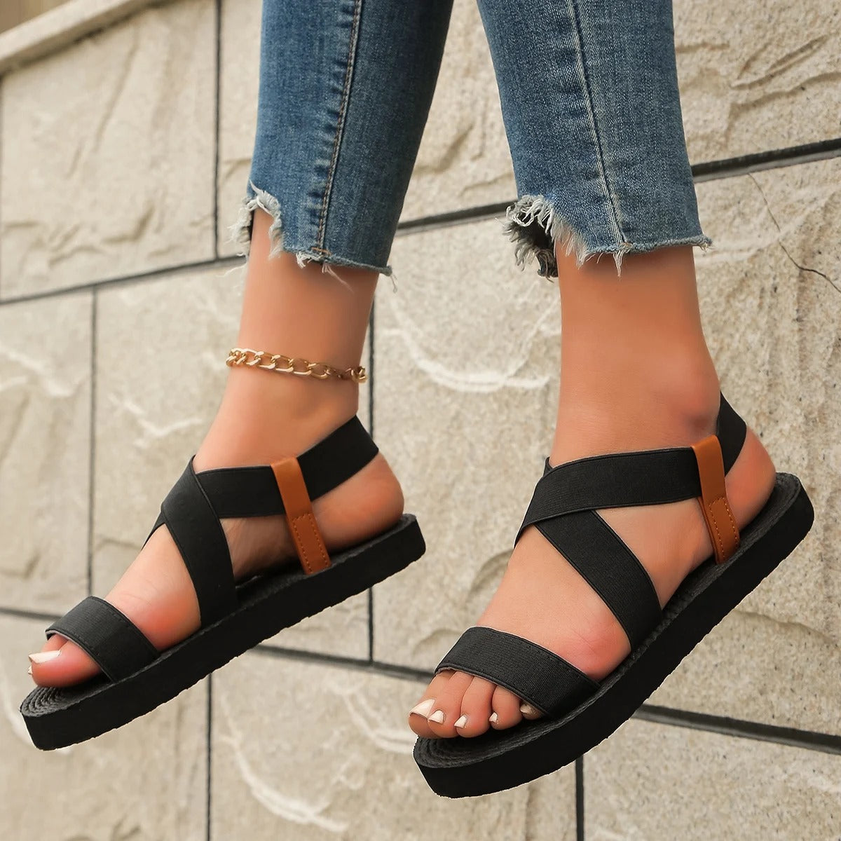 Portia | Przytulne sandały z lnu