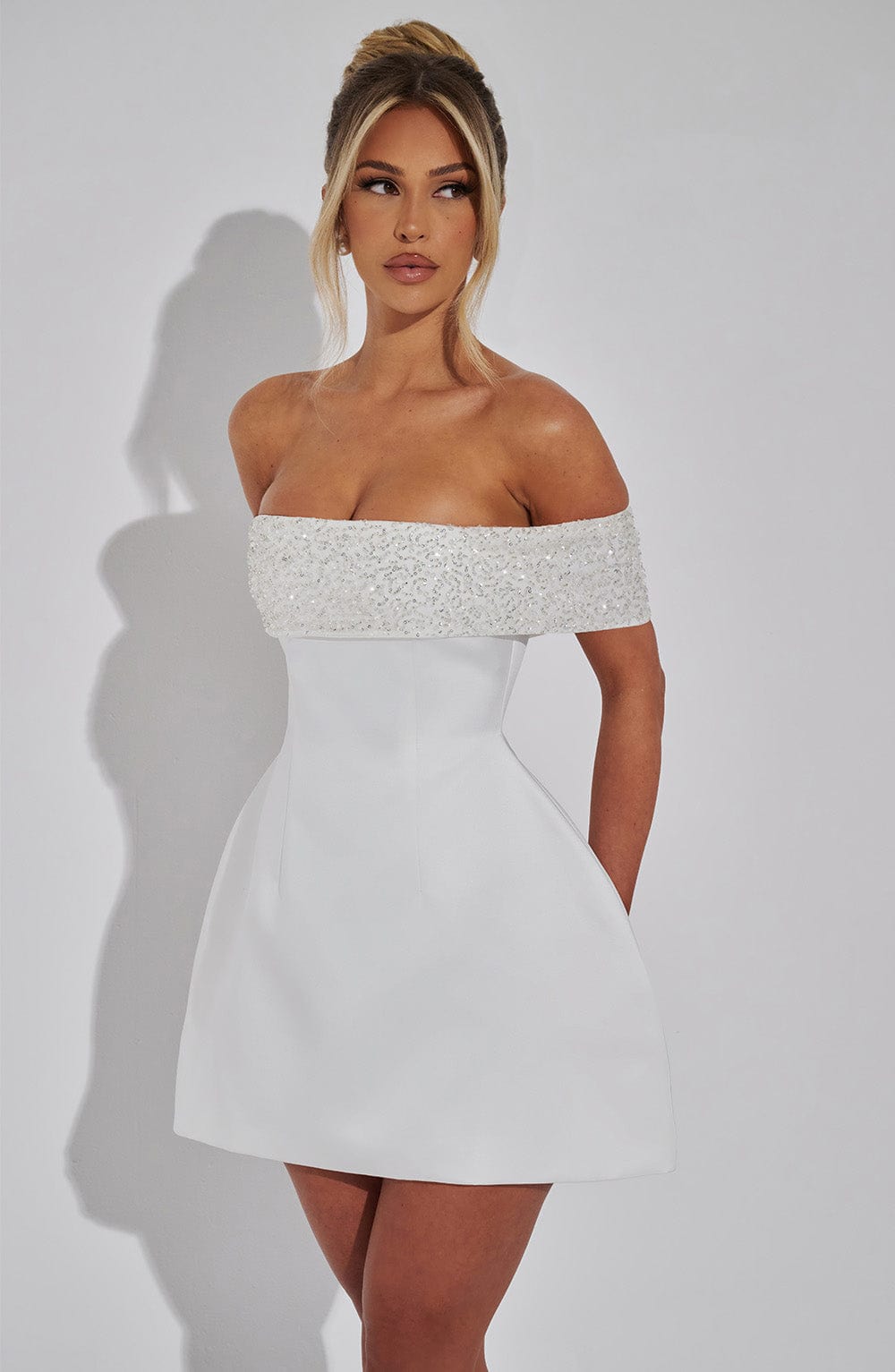 Sukienka mini Noelle - Kość słoniowa