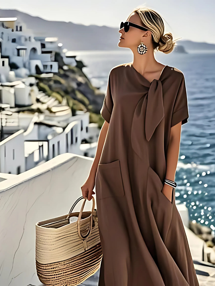 Ella™ - Vestido con accesorio al cuello