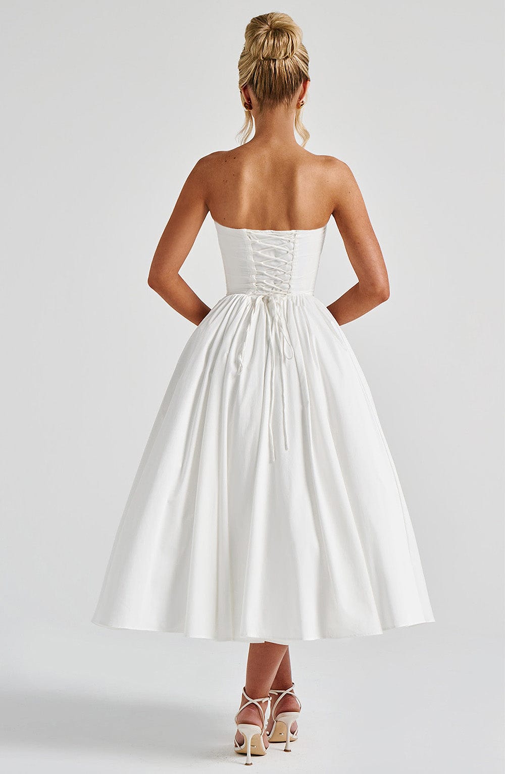 Sukienka Midi Prim - Kość słoniowa