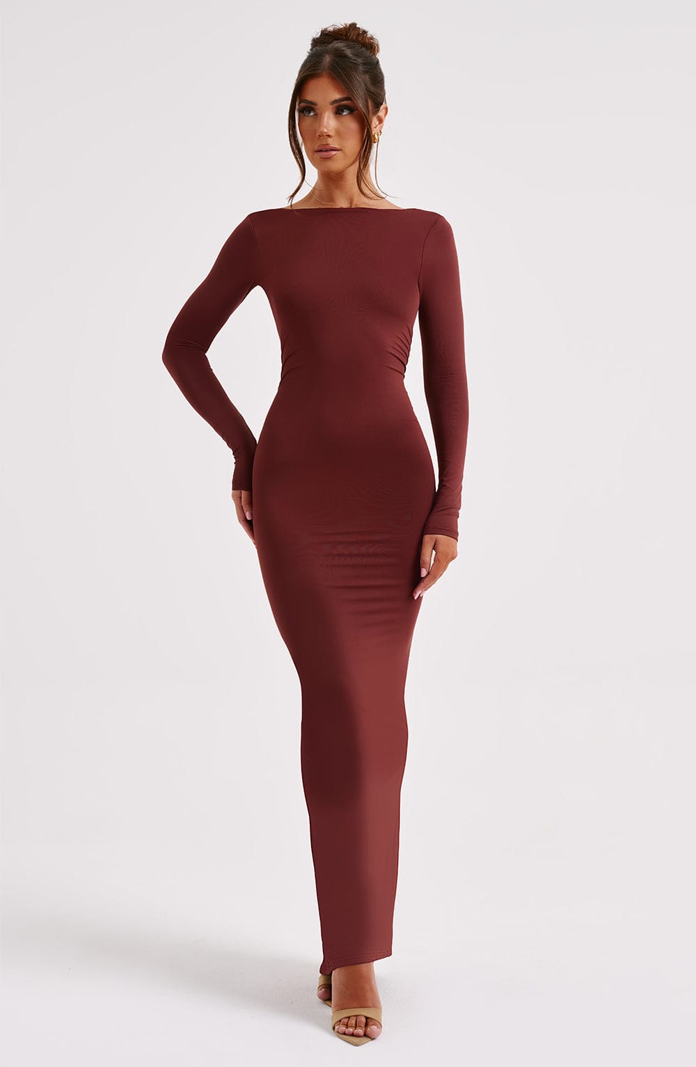 Sukienka Maxi Rameesha - Brązowa