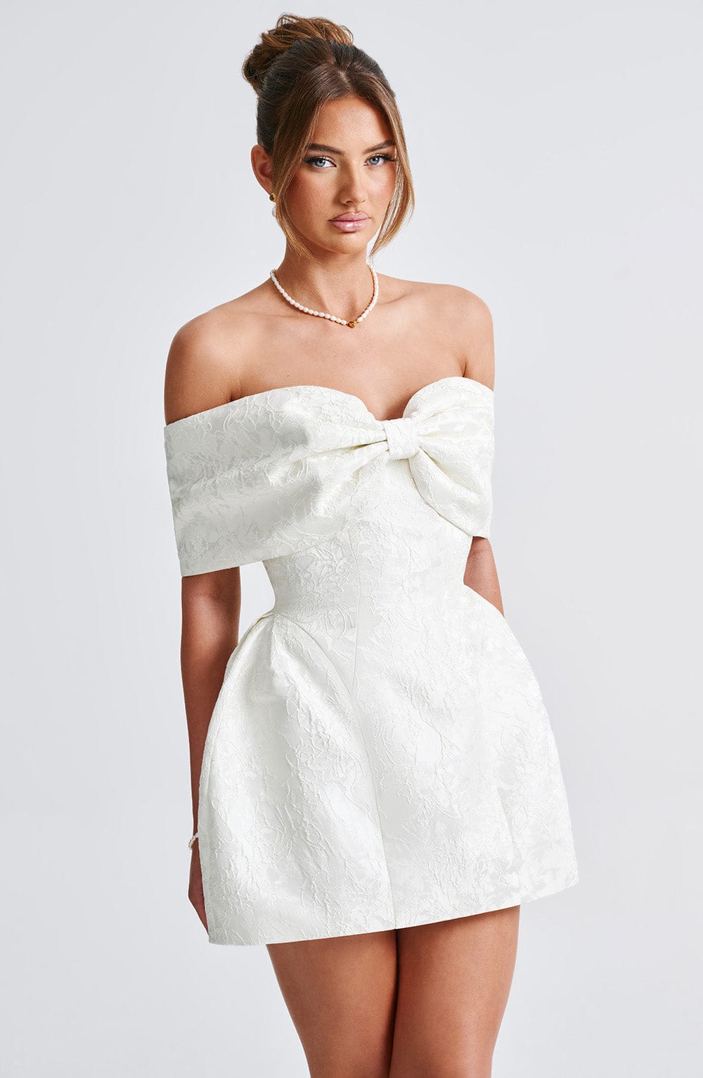 Sukienka mini Raquel - Kość słoniowa