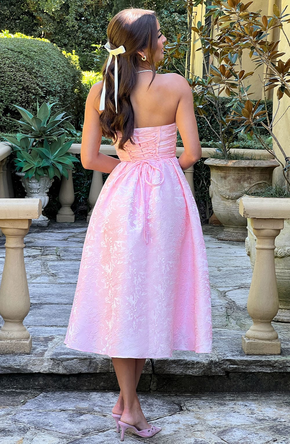 Sukienka midi Saoirse - Jasnoróżowa