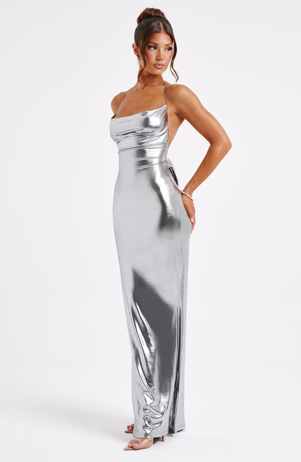 Sukienka Maxi Talisa - Metaliczna Gunmetal