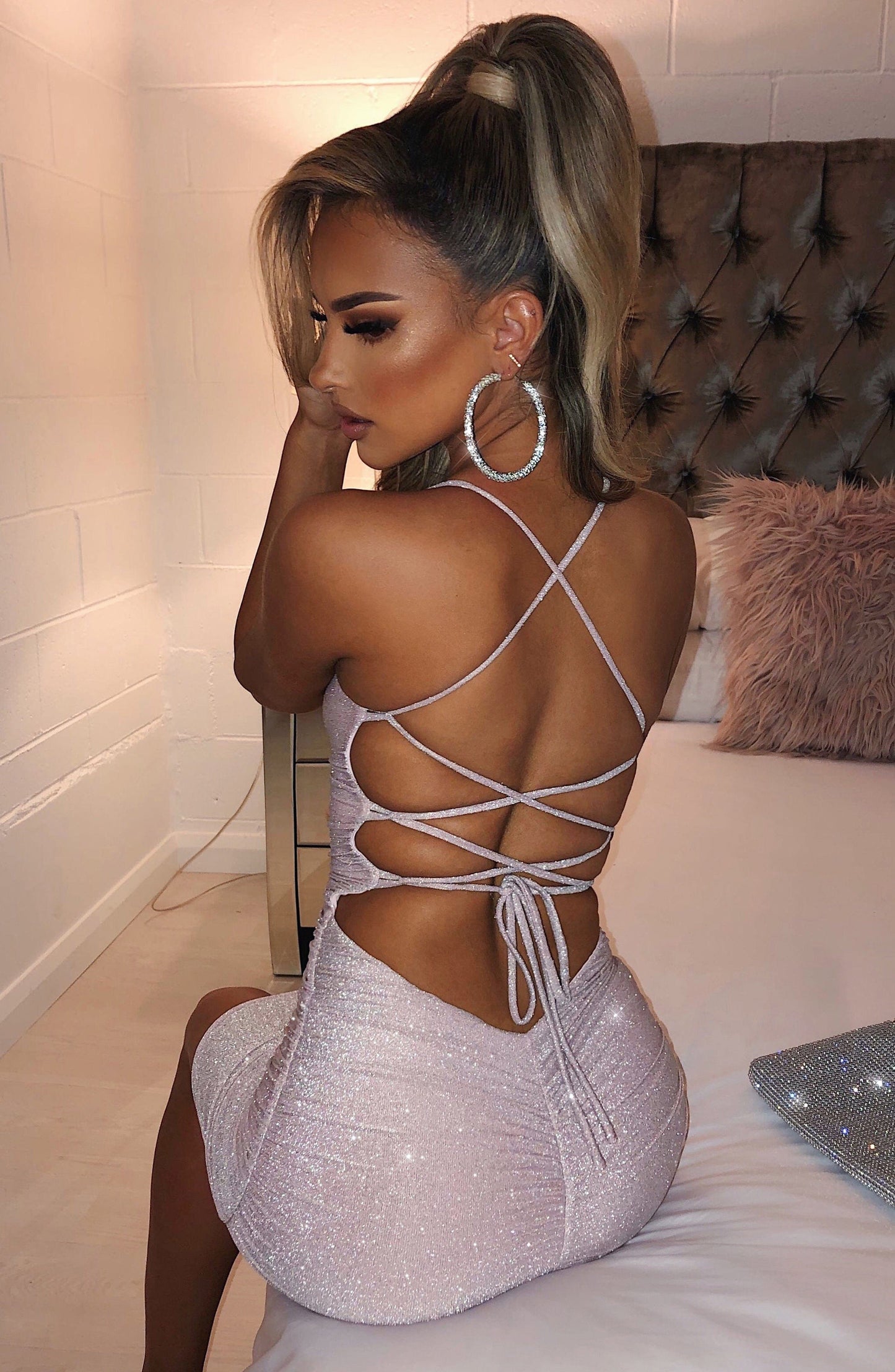 Mini sukienka Tati - Różowy Błysk