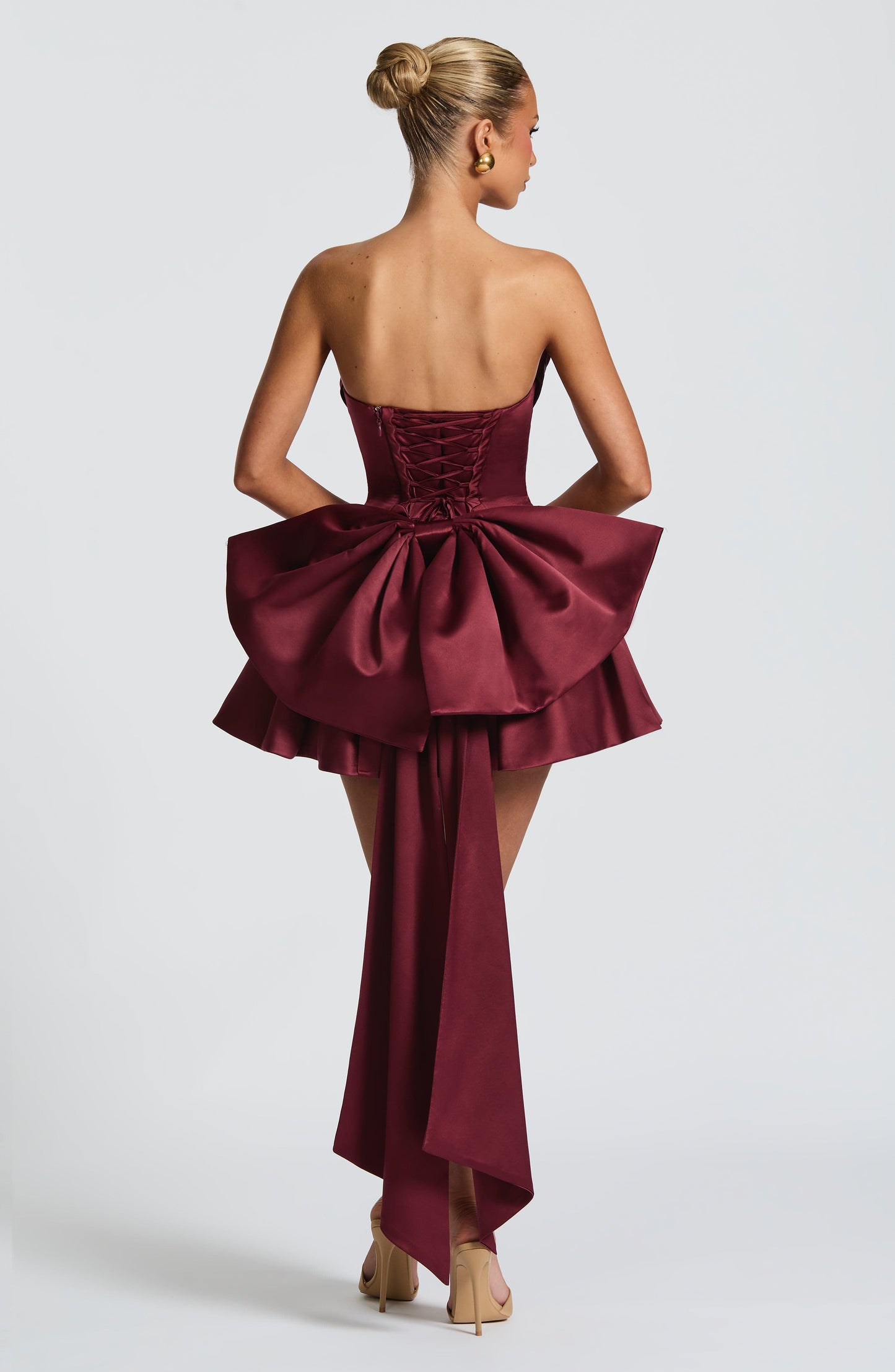 Mini sukienka Trinity - Lakier wiśniowy